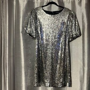Eloquii Puff Sleeve Sequin Mini Dress